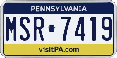 PA license plate MSR7419