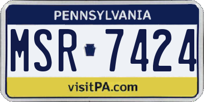 PA license plate MSR7424