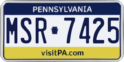 PA license plate MSR7425