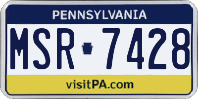 PA license plate MSR7428