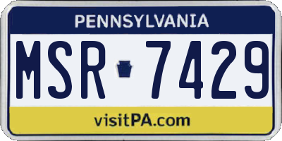 PA license plate MSR7429