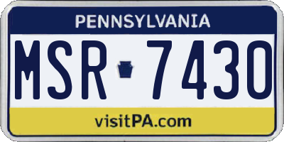 PA license plate MSR7430