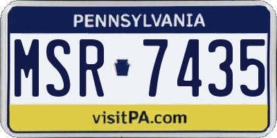 PA license plate MSR7435