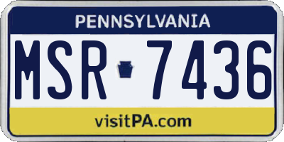 PA license plate MSR7436
