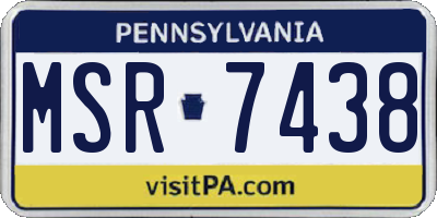 PA license plate MSR7438