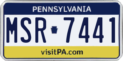 PA license plate MSR7441