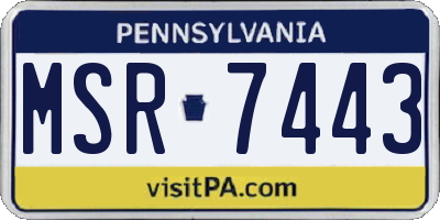 PA license plate MSR7443