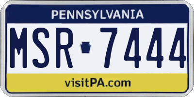 PA license plate MSR7444
