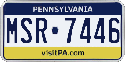 PA license plate MSR7446