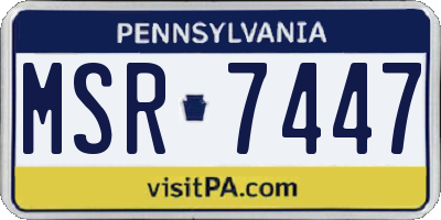 PA license plate MSR7447