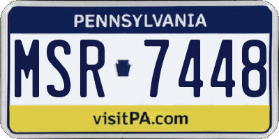 PA license plate MSR7448