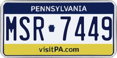 PA license plate MSR7449