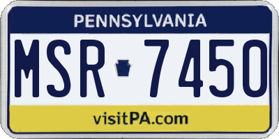 PA license plate MSR7450