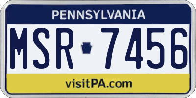 PA license plate MSR7456