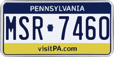 PA license plate MSR7460