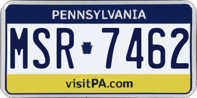 PA license plate MSR7462