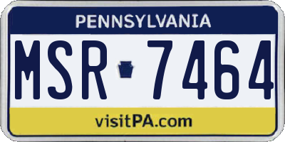 PA license plate MSR7464
