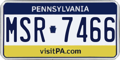 PA license plate MSR7466