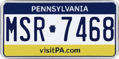 PA license plate MSR7468