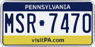 PA license plate MSR7470