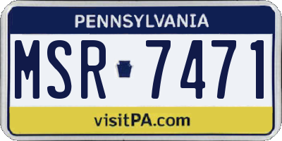 PA license plate MSR7471