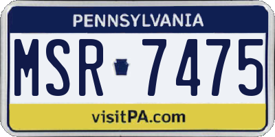 PA license plate MSR7475