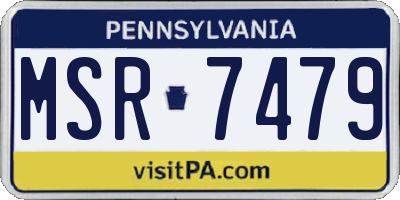 PA license plate MSR7479