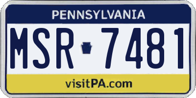 PA license plate MSR7481