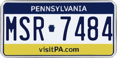 PA license plate MSR7484