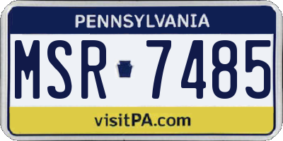 PA license plate MSR7485