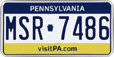 PA license plate MSR7486