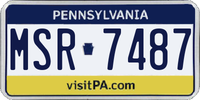 PA license plate MSR7487