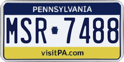 PA license plate MSR7488