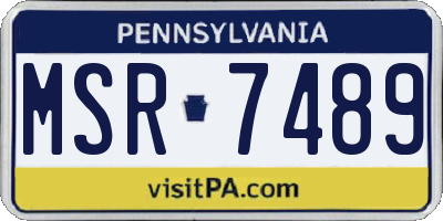 PA license plate MSR7489