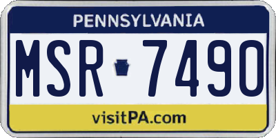 PA license plate MSR7490