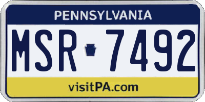 PA license plate MSR7492