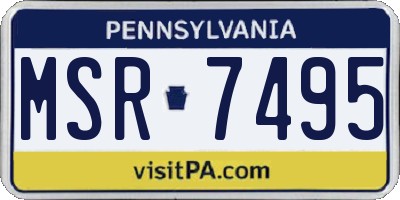 PA license plate MSR7495