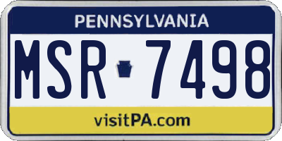 PA license plate MSR7498