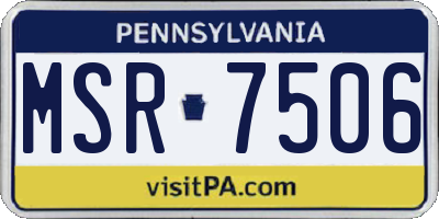 PA license plate MSR7506