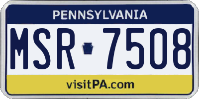 PA license plate MSR7508