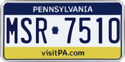 PA license plate MSR7510
