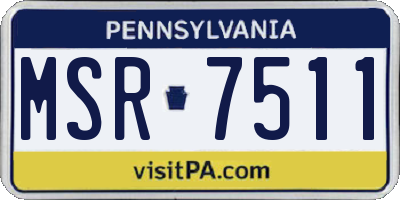PA license plate MSR7511
