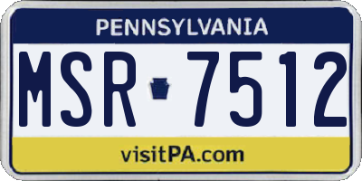 PA license plate MSR7512
