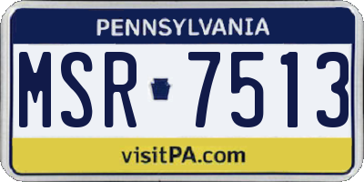 PA license plate MSR7513