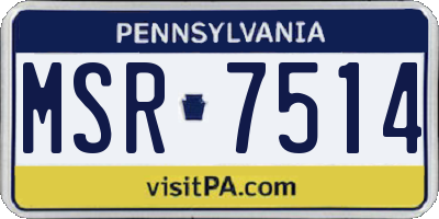 PA license plate MSR7514