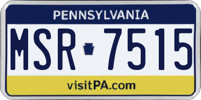 PA license plate MSR7515