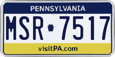 PA license plate MSR7517