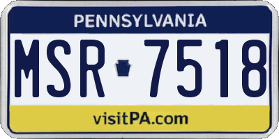 PA license plate MSR7518