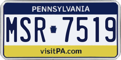 PA license plate MSR7519