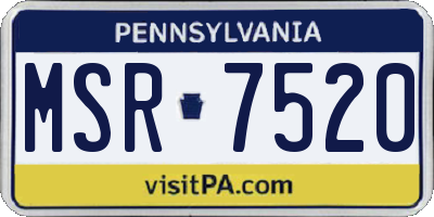 PA license plate MSR7520